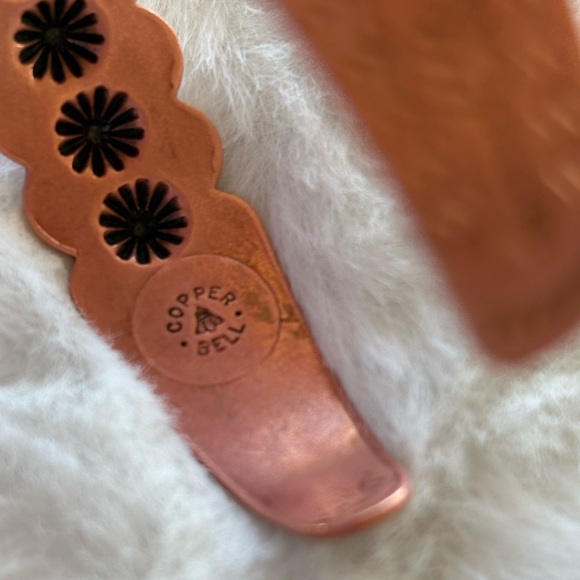 Copper Bell-Vintage Stamped Copper Cuff Bracelet Southwest Style - Picture 7 of 7